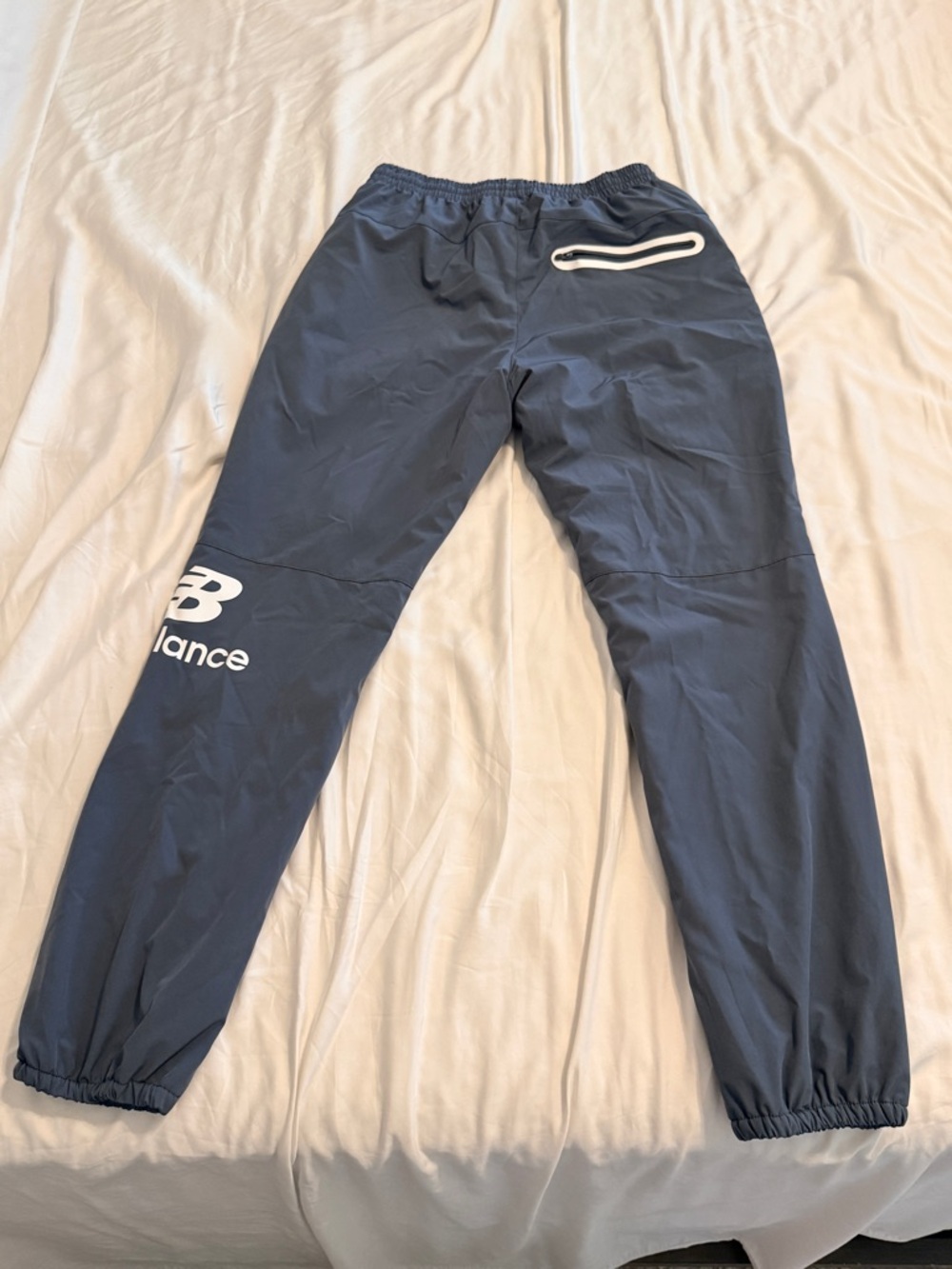 New Balance Kids Navy Blue Track Joggers with White Logo